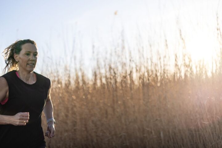 Woman running in the countryside